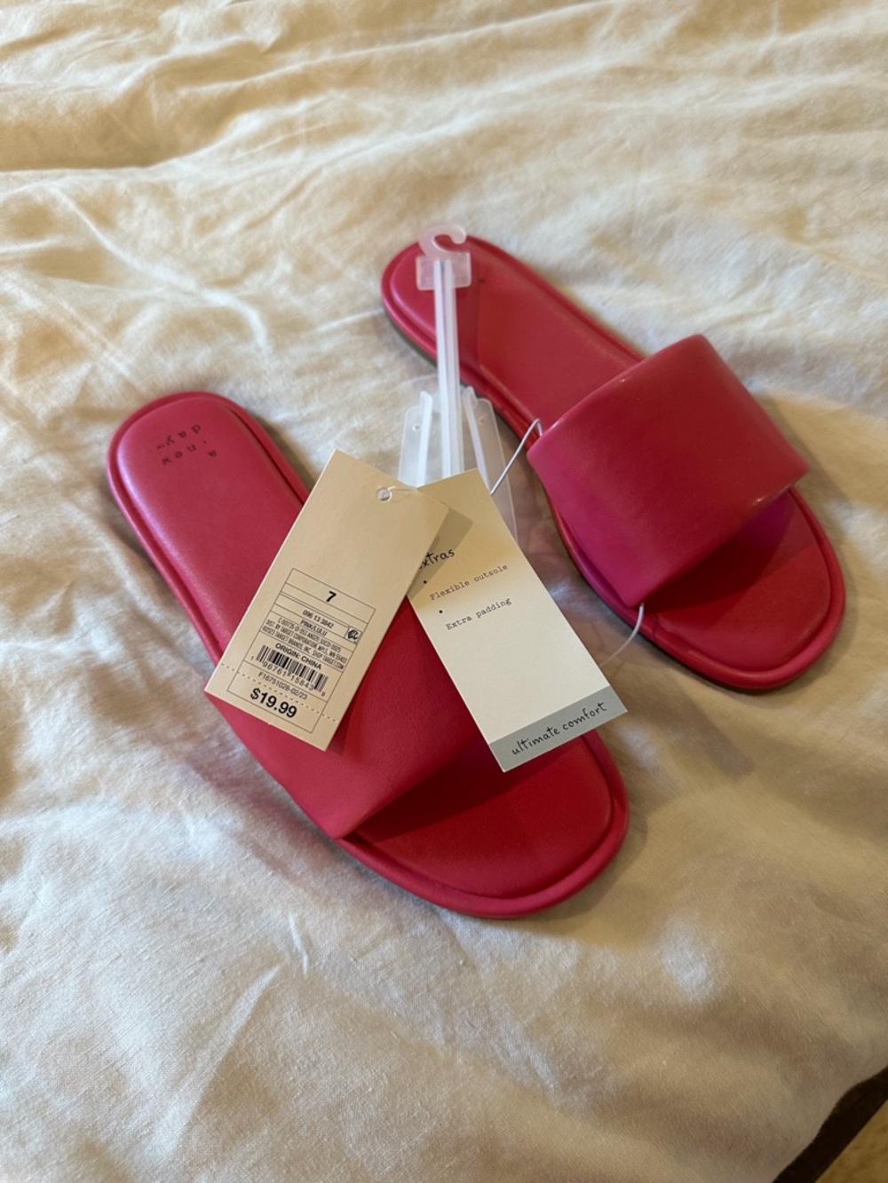 a new day Hot Pink Slide Sandals